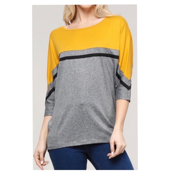 🆕🔥Round Neck Dolman Sleeve Color Block Tunic - Picture 4 of 4